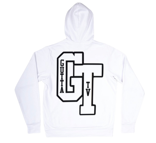 Initial GT Hoodie White (Gutta TV) The Hype By Gutta TV